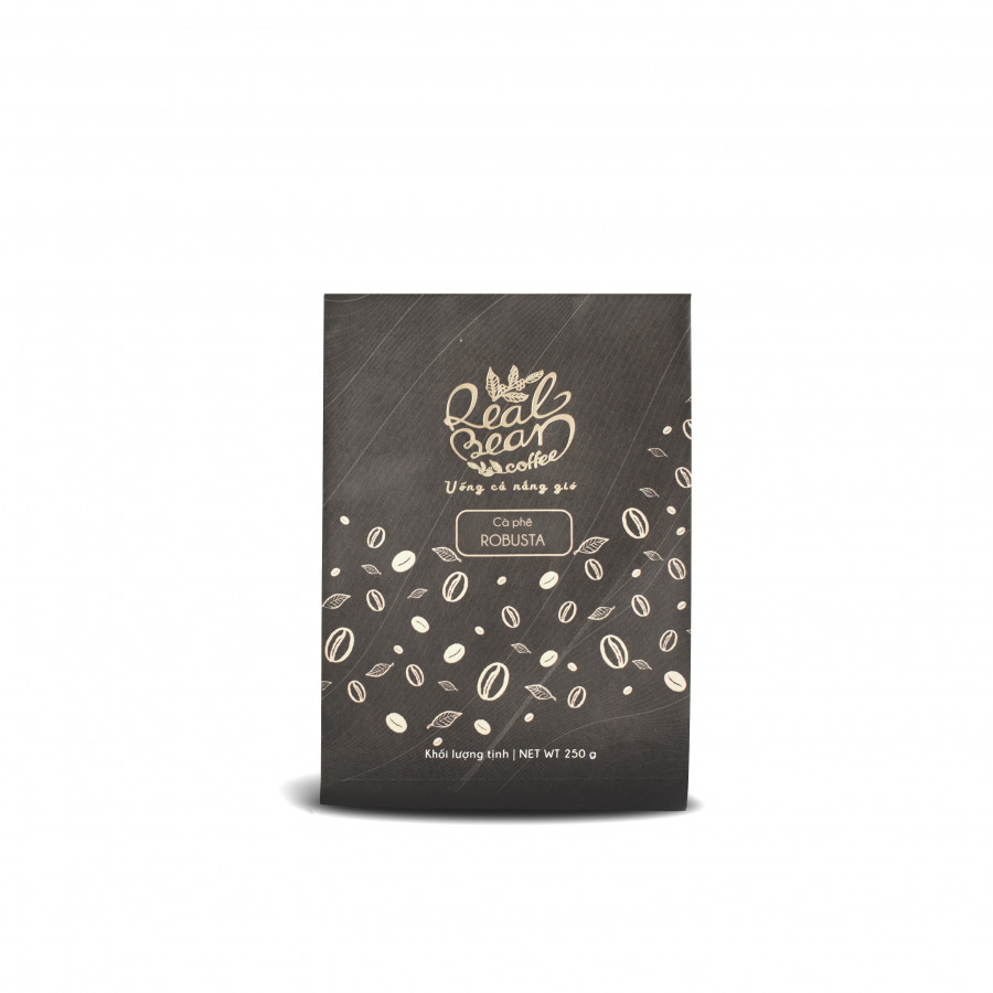 Cà Phê Robusta Rang Xay Nguyên Chất 100% Real Bean Coffee (250g)