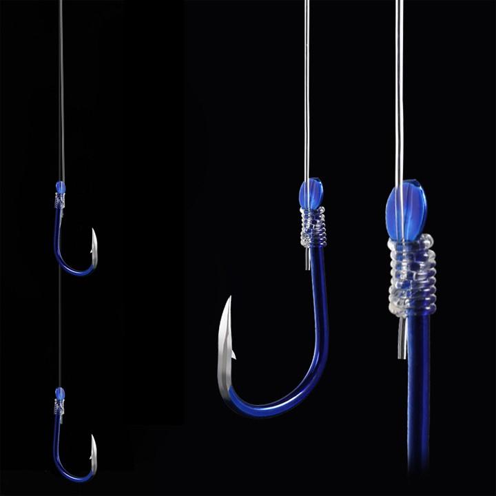 Thẻo đôi câu cá buộc sẵn, bộ 10 thẻo đôi bằng dây cước đã buộc sẵn lưỡi câu tiện lợi chuyên dùng cho câu đơn, câu đài