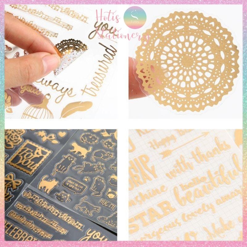 Twinkle sticker vintage, nhãn dán ánh vàng lấp lánh, phong cách cổ điển