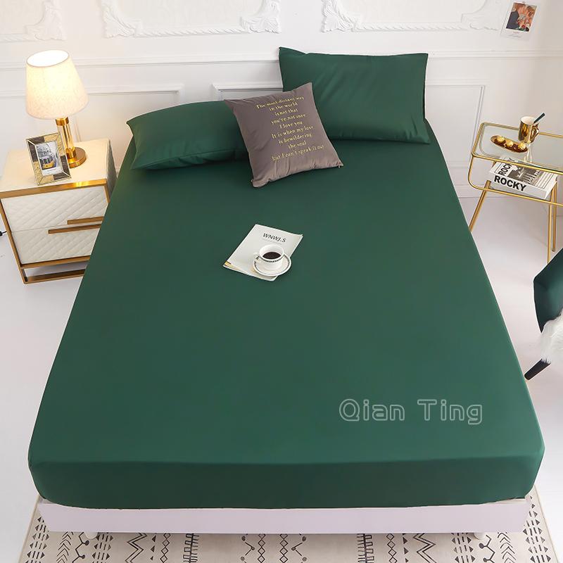 1Pc 100% Polyester Chắc Chắn Được Trang Bị Tấm Bọc Nệm 4 Góc Với Thun Giường