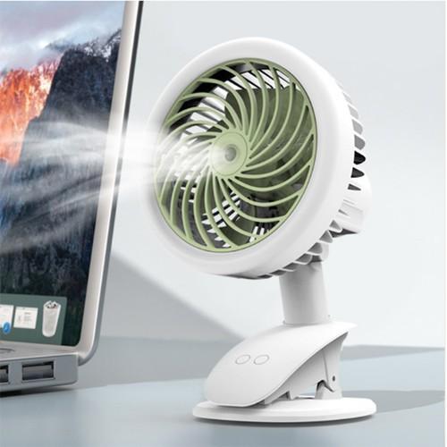 Quạt Phun Sương Hơi Nước Để Bàn Tích Điện Clip Fan Có Thể Kẹp Bàn