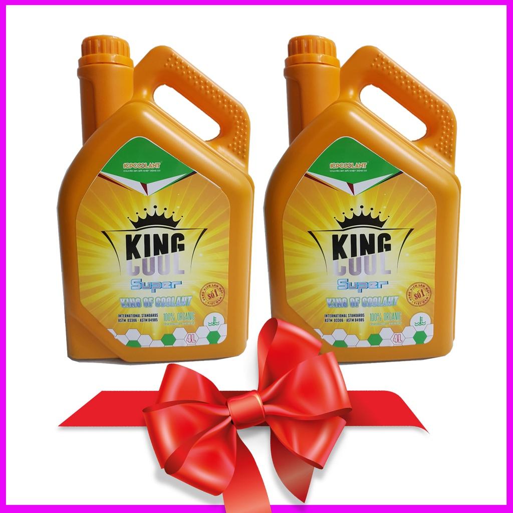 BỘ 2 can Nước làm mát xe ô tô, KINGCOOL SUPER can 4L