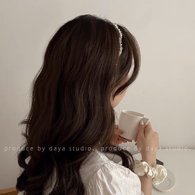 ￼Cài Tóc Gợn Sóng Đính Ngọc Trai Kiểu Hàn Quốc