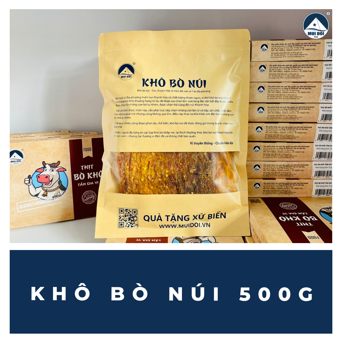 Khô bò NÚI - Đặc Sản Khánh Hoà - Hộp quà tặng cao cấp