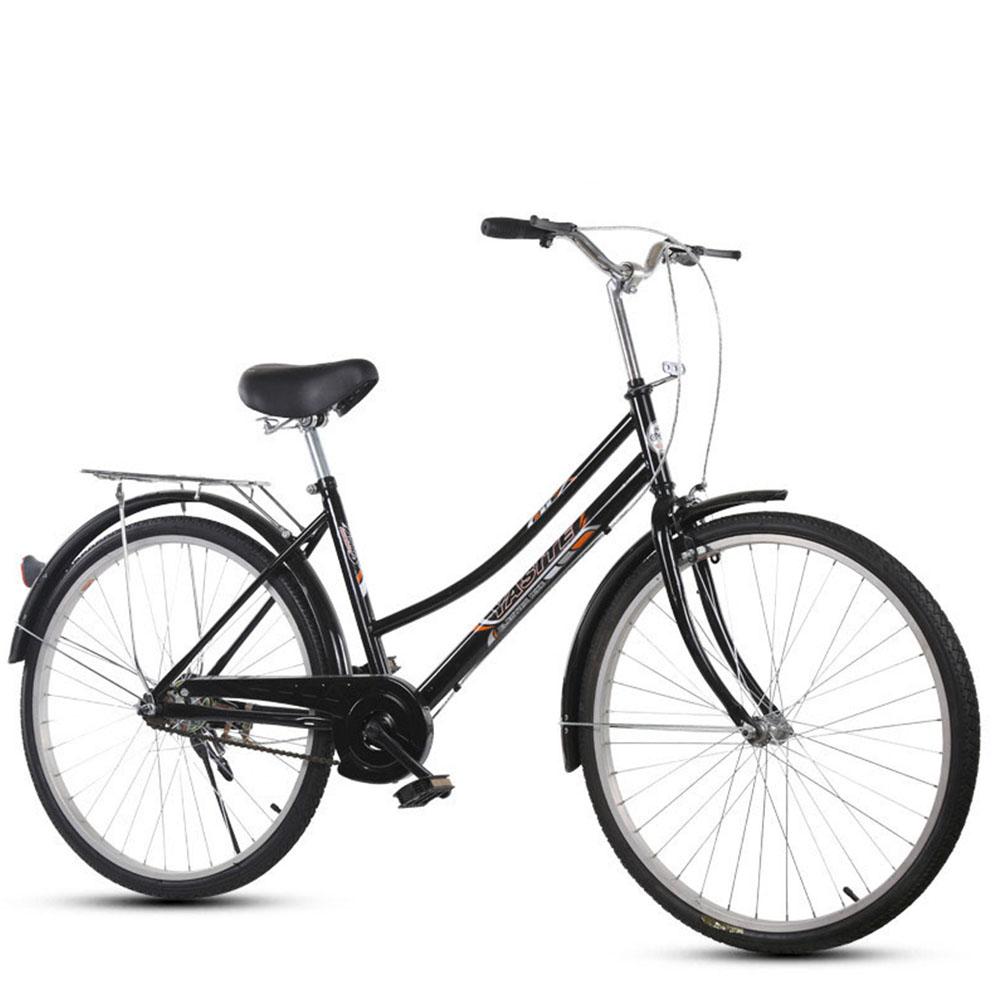 Người lớn đi xe đạp 26 inch xe đạp cao bằng thép carbon khóa phía sau phanh bền an toàn yên thoải mái Color: pink Size: 26