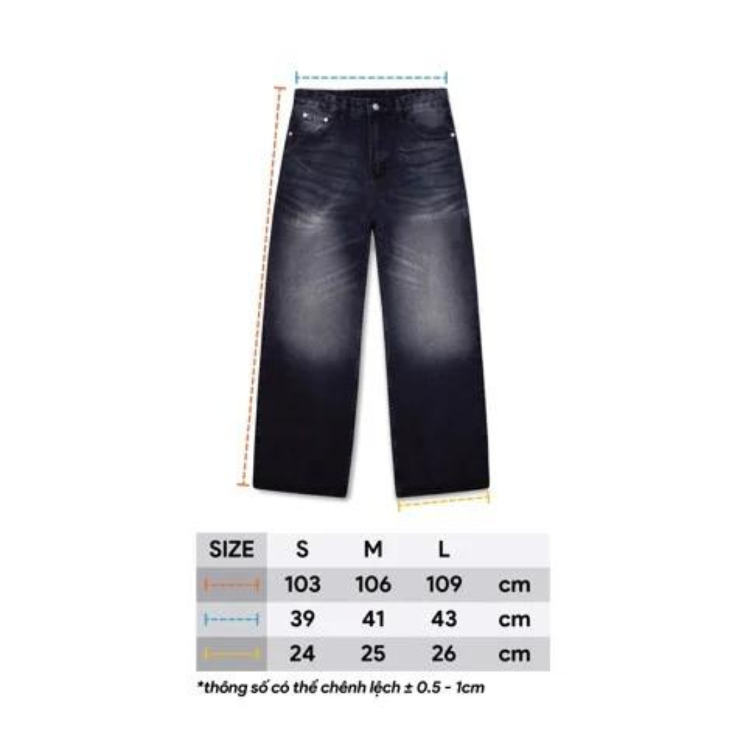 Quần jeans dài unisex Local Brand BAGGY JEANS dáng suông, ống rộng - Thương hiệu SWE VN