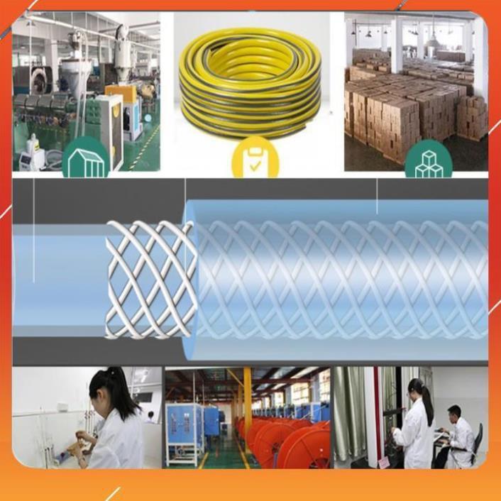 ️Evoucher Bộ dây vòi xịt nước rửa xe, tưới cây , tăng áp 3 lần, loại 15m 206701-2 đầu đồng, cút đồng+ mở chai