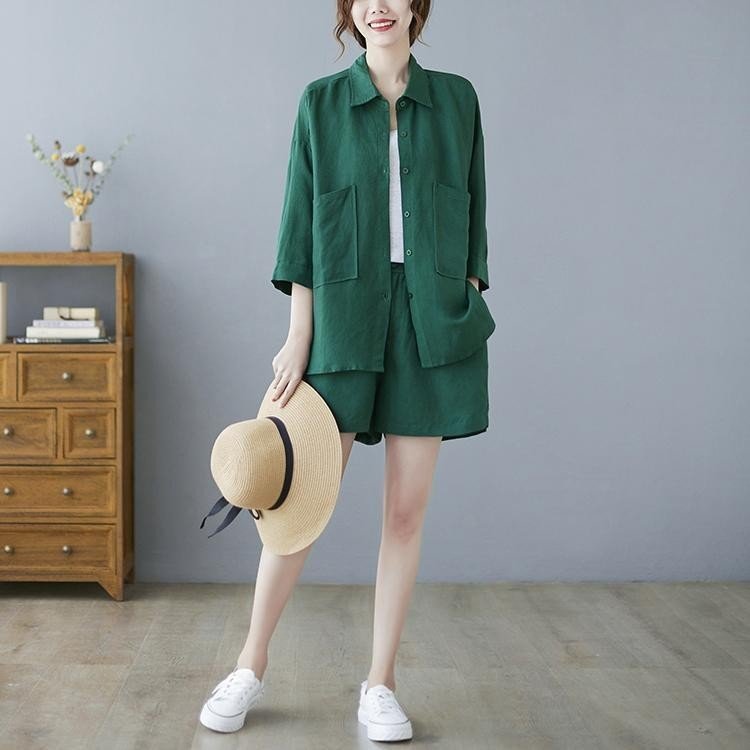 Set sơ mi nữ 2 màu chất liệu linen thoáng mát, thiết kế kiểu dáng trẻ trung năng động, mẫu mới nhà Đũi Việt