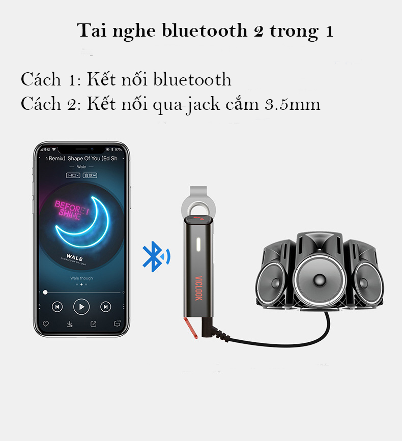 Tai Nghe Bluetooth 4.2 VICLOOK G4 Tai Nghe Nhét Tai Đàm Thoại Không Dây Tặng Kèm Jack cắm 3.5 và Phụ kiện Đeo Khi Chơi Thể Thao Chồng Thấm Nước (32h)