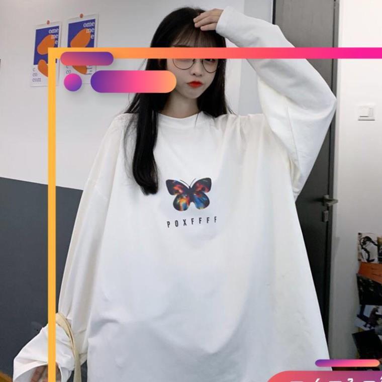 Áo thun tay dài form rộng unisex POXFFF sweater nam nữ ulzzang
