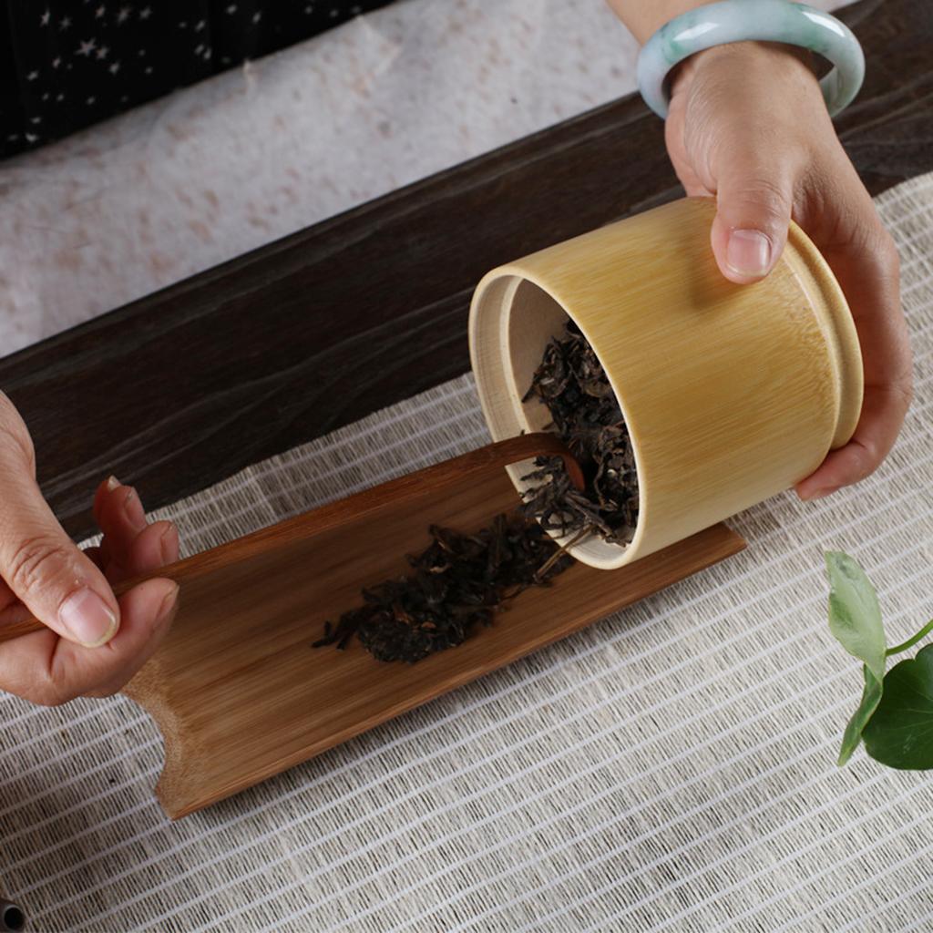 Handmade Tea Box Bamboo Storage Box Tea Canister Lid Kitchen Storage Jars S