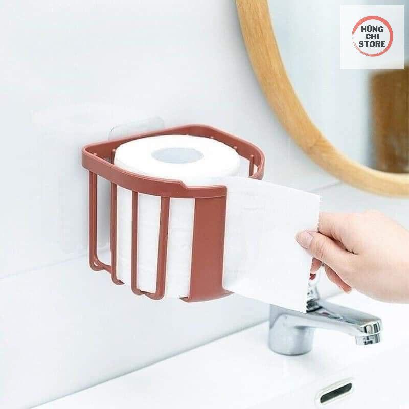 Giỏ đựng giấy vệ sinh dán tường, khay kệ đựng đồ đa năng nhà tắm, nhà bếp