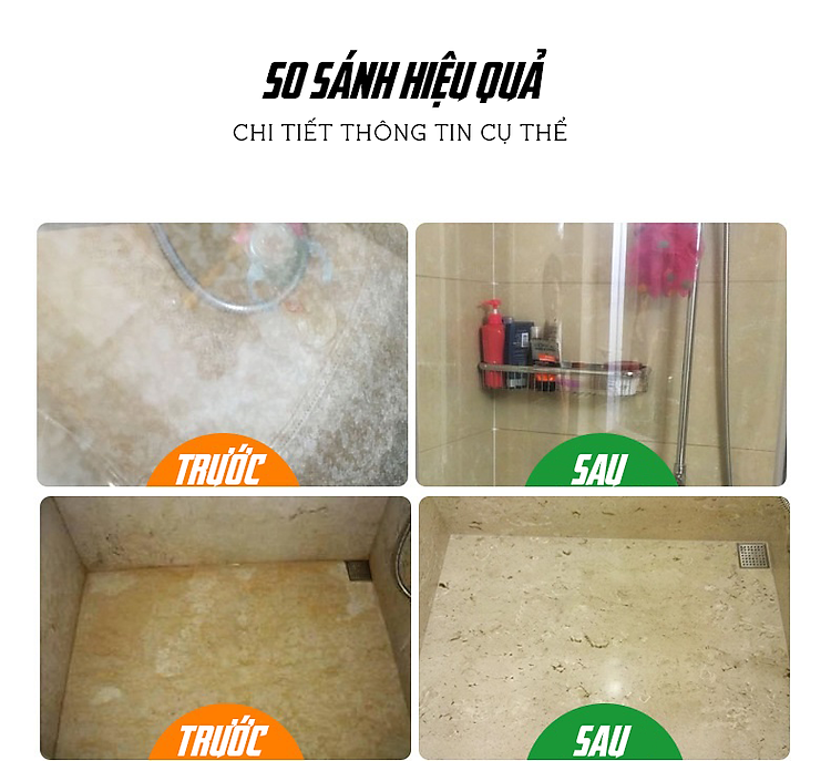 Chai Tẩy Cặn Canxi Vết ỐTrên Thiết Bị Inox Vách Kính Bồn Sứ Gạch Men Cao Cấp 500ml