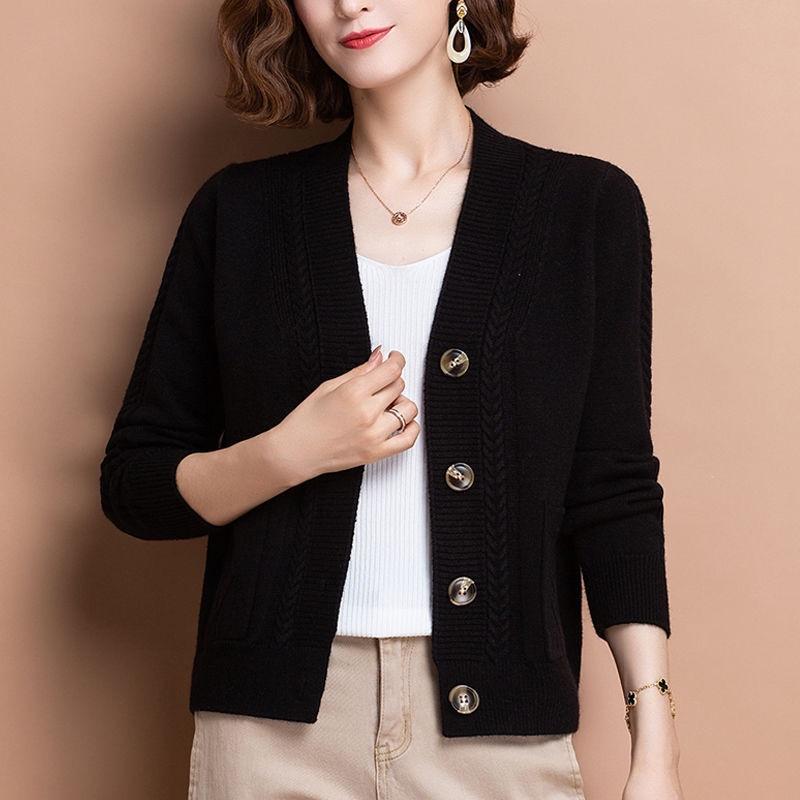 Áo khoác len cardigan nữ chất len dệt kim mềm mịn co giãn trẻ trung mùa thu đông mã VAA0462