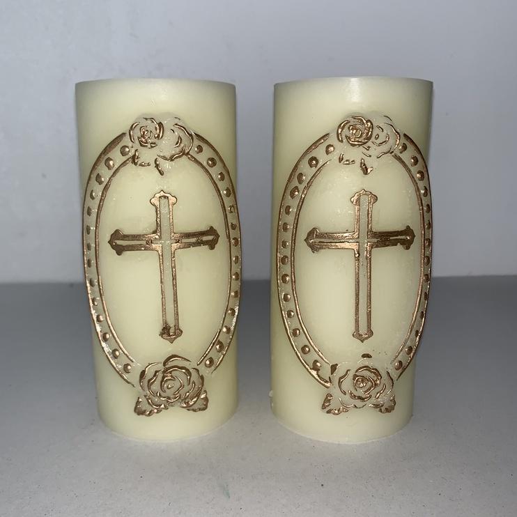 Trụ nến thánh giá công giáo - thánh giá có đèn led - đèn cầy công giáo - đèn cầy nhà thờ cao cấp candle shop