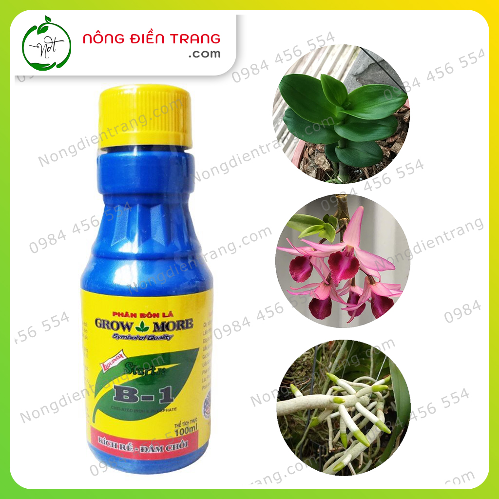 PHÂN BÓN LÁ VITAMIN B1 GROW MORE Mỹ - Chai 100ml - Tăng Sự đề Kháng Cho Cây, Kích Thích Rễ Phát Triển, Tăng Chất Lượng Và Năng Suất VTNN Nông Điền Trang