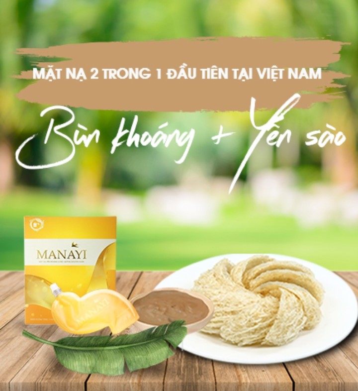 Mặt nạ bùn khoáng - Yến Hoàng Cung MANAYI - Hộp 5 Gói