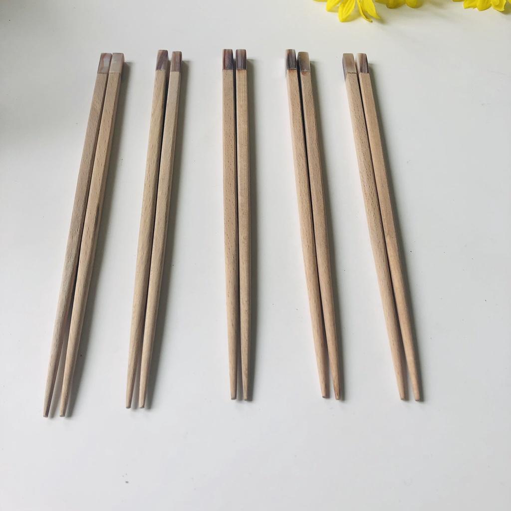 ĐŨA GỖ BEECH Cán Khảm Trai Hồng 23cm, Đũa Ăn Cơm Gia ĐÌnh, Phụ Kiện Sang Trọng, Chụp Ảnh Trang Trí
