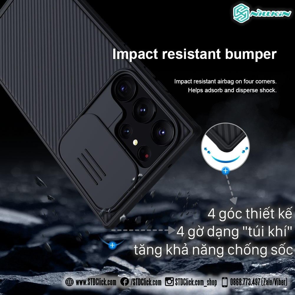 ỐP LƯNG DÀNH CHO ĐIỆN THOẠI SAMSUNG GALAXY S23 ULTRA 5G NILLKIN CAMSHIELD PRO BẢO VỆ CAMERA