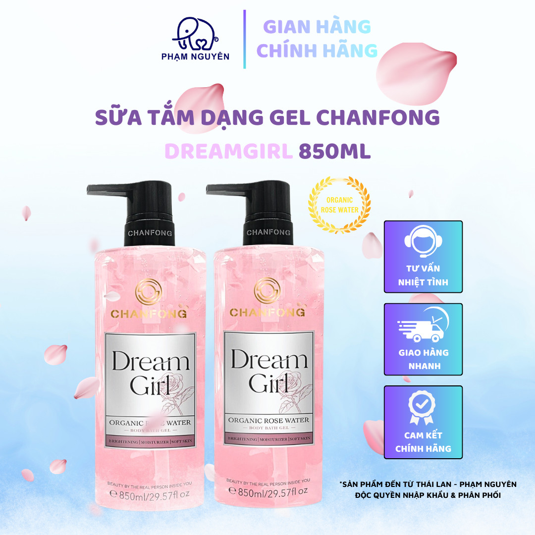 Sữa tắm Cánh hoa hồng tươi Chanfong  850ml - Phạm Nguyên