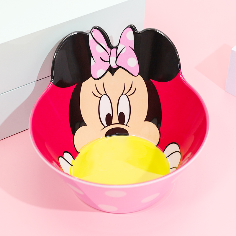 Chén ăn nhựa Melamine hình chuột Minnie 3D màu hồng siêu cưng cho bé gái - PDM2456H