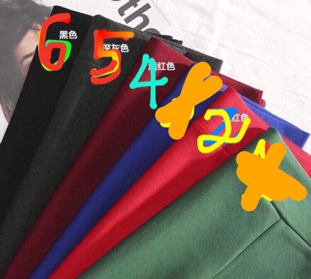 Chân váy bút chì sẻ giữa đính cúc vải thời trang nữ