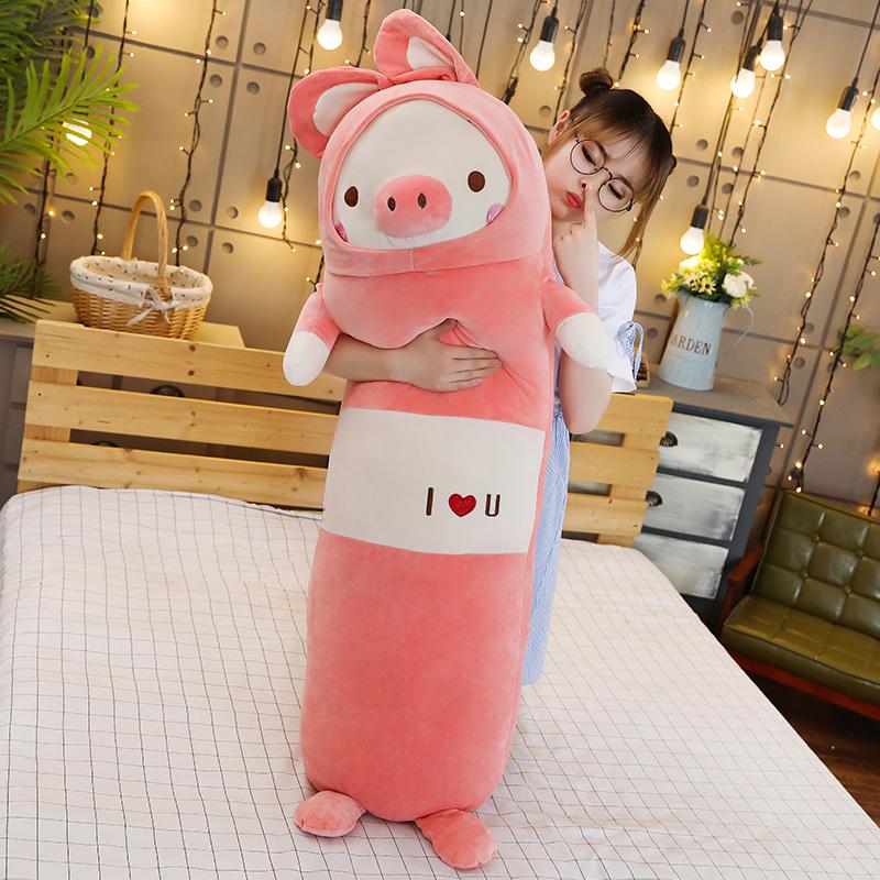 Sang Trọng Động Vật Cát Lợn Chó Gấu Vịt Sáng Tạo Dài Mềm Mại Sáng Tạo Tôi Yêu Bạn Gối Trẻ Em Ngủ Gối Nhồi Bông người Yêu Quà Tặng