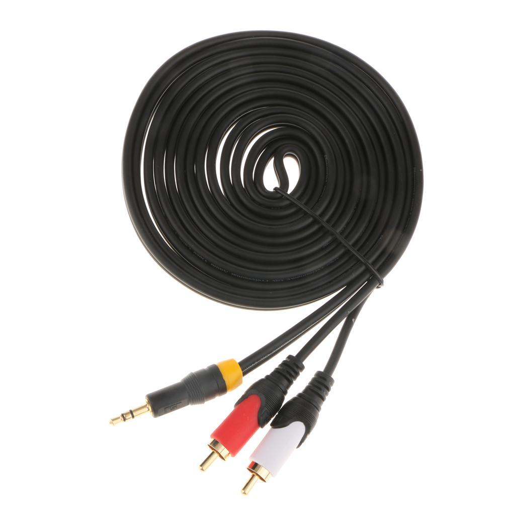 3.5mm Male to 2RCA Male Cable Audio Adapter Converter Y Splitter