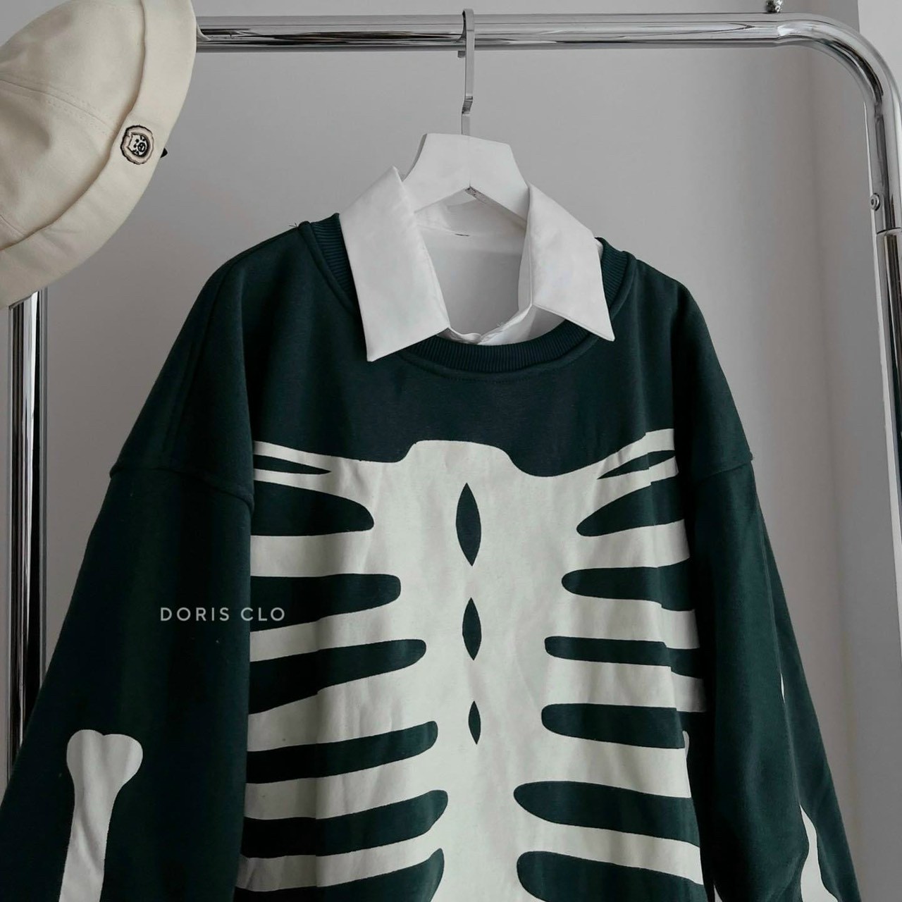 ÁO SWEATER hình in XƯƠNG nam nữ, Áo sweater tay dài dáng rộng in họa tiết bộ xương phong cách harajuku thời trang mùa thu cho nam và nữ, Áo Hoodie Oversize Hình Bộ Xương,Áo Nỉ Tay Dài Có Mũ Unisex Freesize Ulzzang