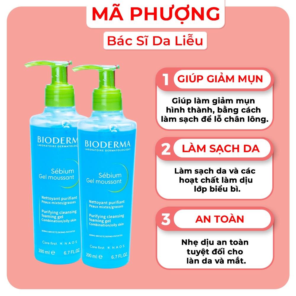 Sữa rửa mặt cho da dầu mụn Bioderma Gel Moussant