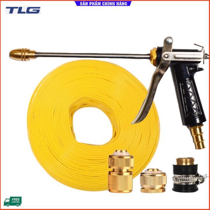 Rửa xe tưới cây Bộ dây và vòi xịt tăng áp lực nước 300% loại 30m cút đồng,nối đồng 206318