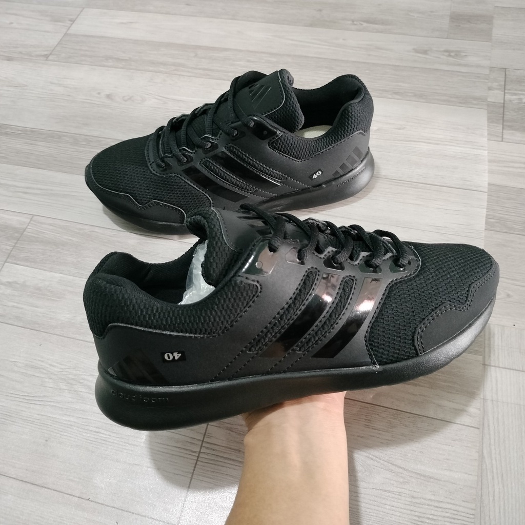 Giày thể thao sneaker nam nữ full đen có đủ size từ 35 đến 44, êm vải lưới thoáng khí