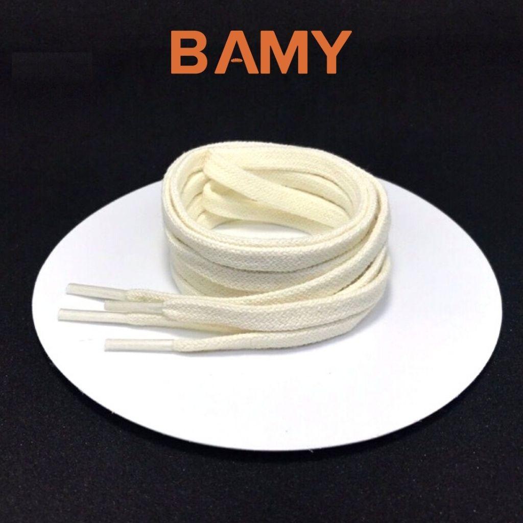 Dây giày thể thao nam nữ TRẮNG, KEM SỮA BAMY, bản min đẹp, dài 80cm