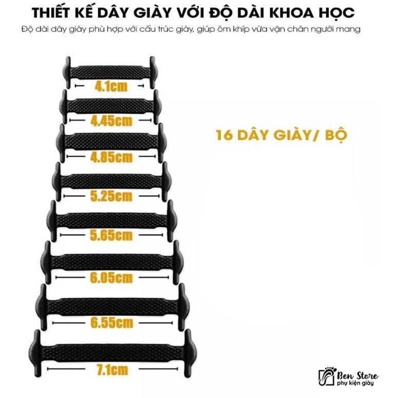 Dây Giày Đàn Hồi Dây Giày Cao Su Silicone, Giày Chạy Bộ Không Buộc Giày Thể Thao - Bộ 16 dây #day 81