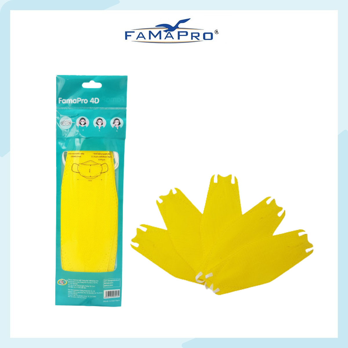 - Khẩu trang y tế kháng khuẩn cao cấp Famapro 4D tiêu chuẩn KF94