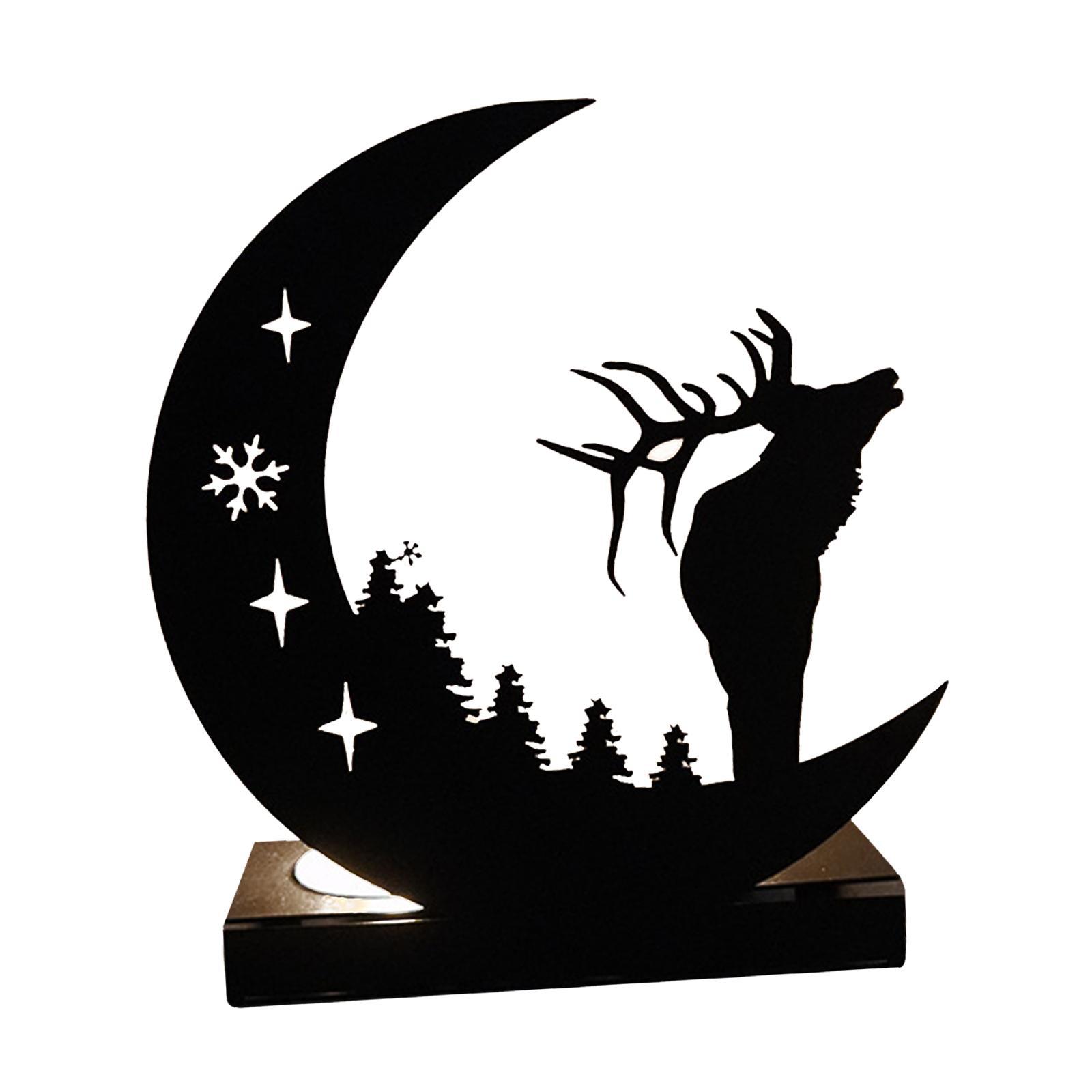 Metal Candle Holder Moon Candle Stand for New Year Living Room Party