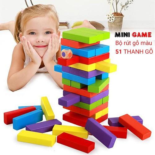 Đồ chơi Rút Gỗ Màu 48 thanh an toàn cho Bé - Đồ chơi gỗ MG42