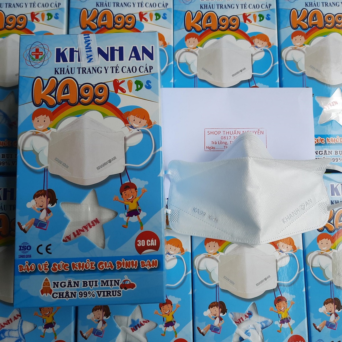 Khẩu trang y tế 4D trẻ em Khánh An KA99 KIDS 4 lớp ngăn 99% vi khuẩn virus thiết kế nhượng quyền HÀN QUỐC ôm sát khuôn mặt cho bé dễ thở