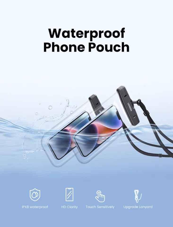 Ugreen UG25431LP186TK 7.2inch IPX8 sâu 30M Bao đựng điện thoại chống nước chất liệu nhựa trong suốt - HÀNG CHÍNH HÃNG