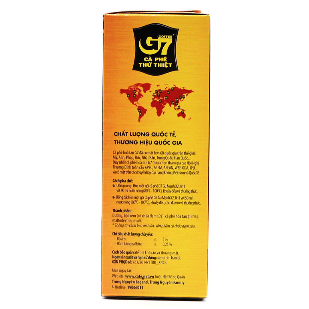 Cà phê G7 - Gu mạnh X2 Trung nguyên- 5 hộp