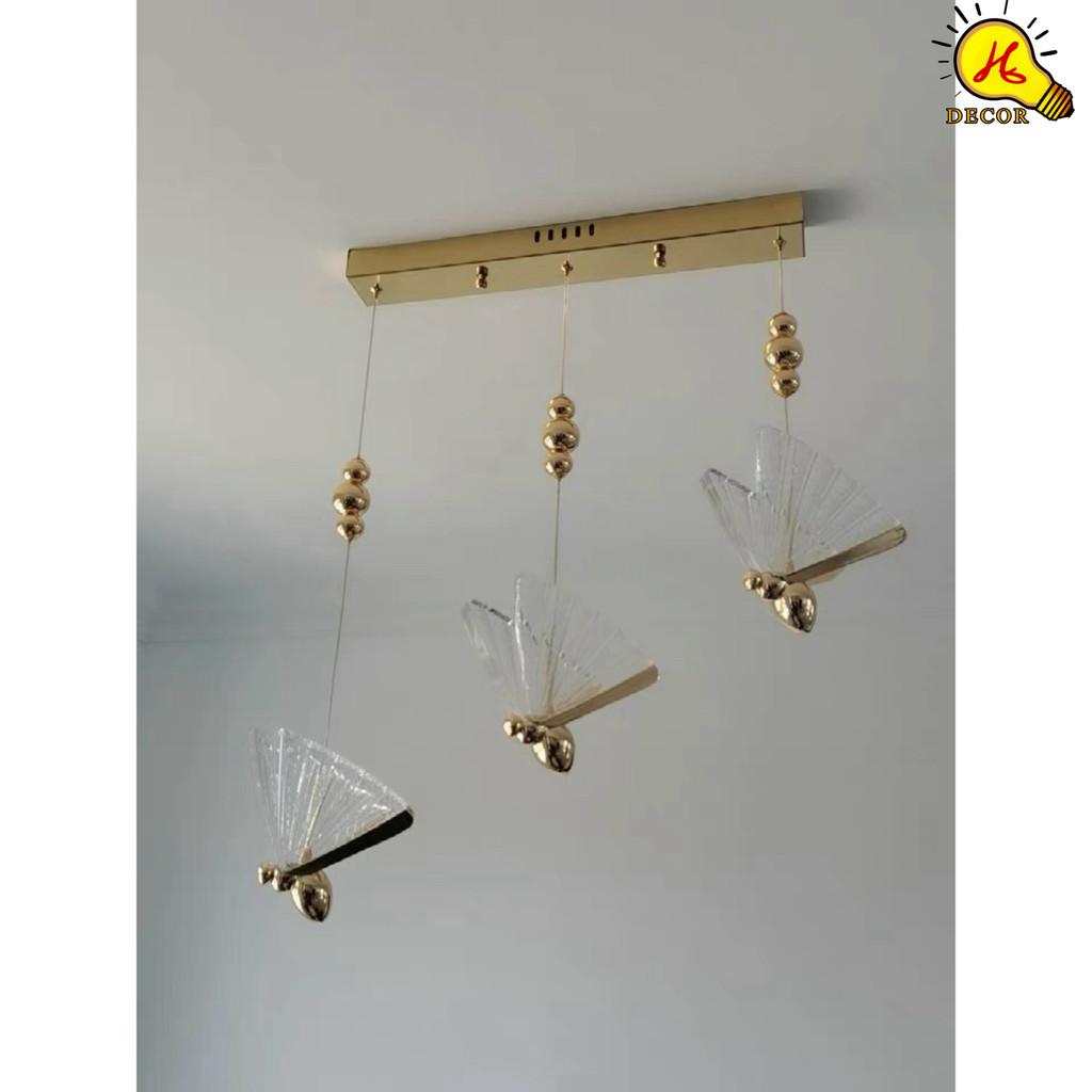 Đèn thả pha lê bàn ăn phòng khách HQ - mã PLT061 - ánh sáng 3 màu điều chỉnh linh hoạt, tiết kiệm điện HQ DECOR (HÀNG NHẬP KHẨU)