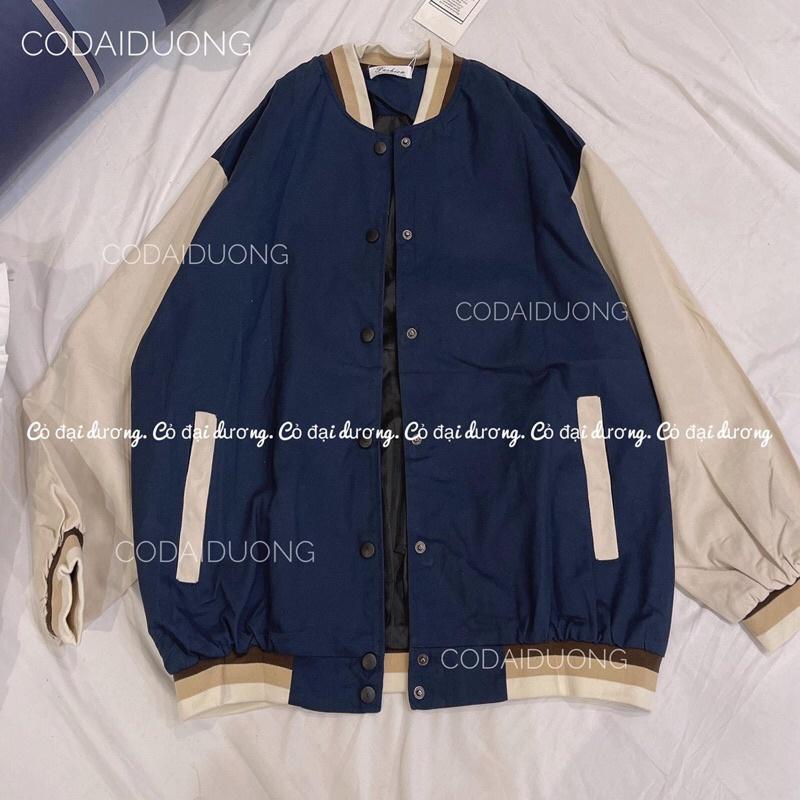 áo bomber pha tay 2 màu - xanh than,freesize dưới 65kg