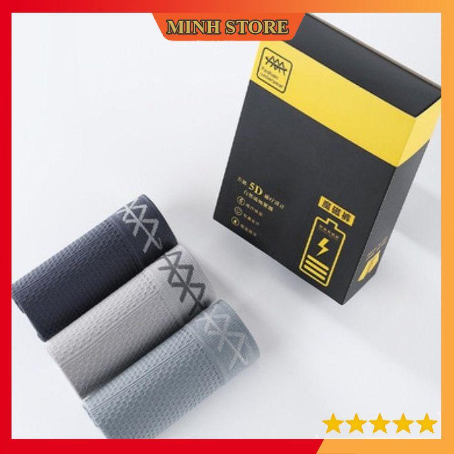 Quần lót nam boxer dệt kim 3A, Quần sịp đùi nam boxer cotton thoáng khí thời trang 43-75 kg (che tên) SA01 - Minhstore66