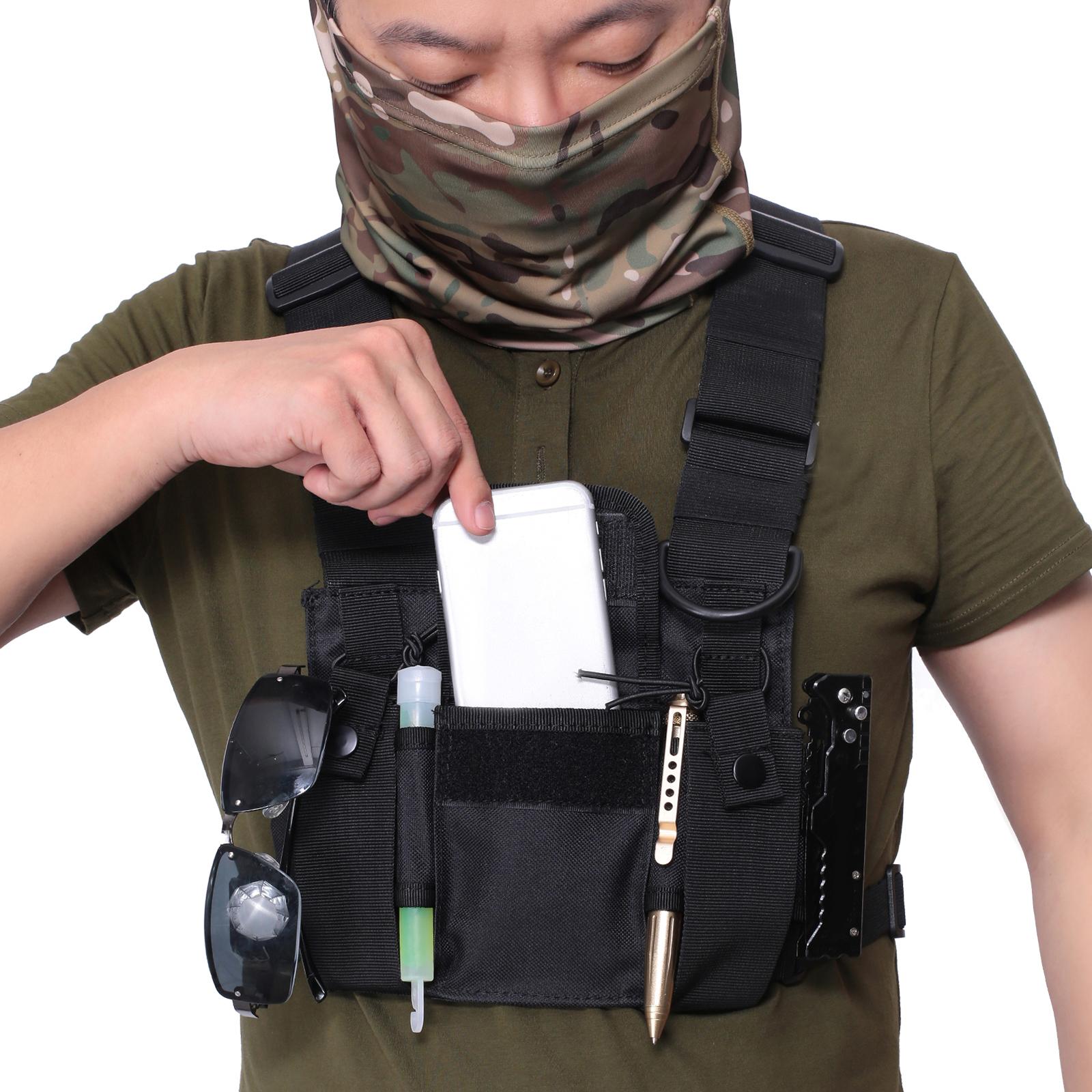 Men Chest Rig Vest Outdoor Harness Bag Shoulder Bag Phone Holder