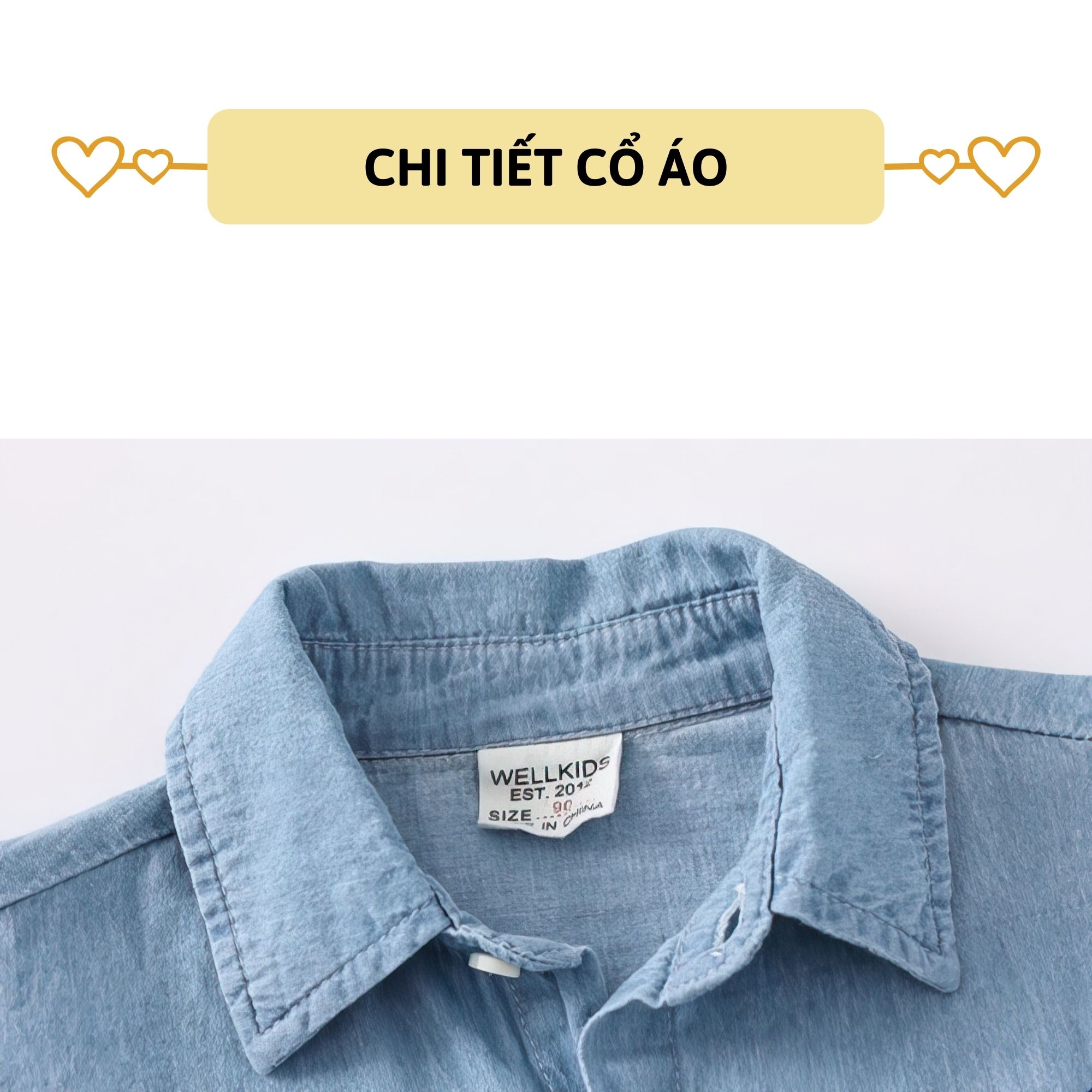 Áo sơ mi jean bé trai dài tay 27Kids WELLKIDS áo bò mềm cổ bẻ đi học nam cho trẻ từ 2-8 tuổi BLSH4