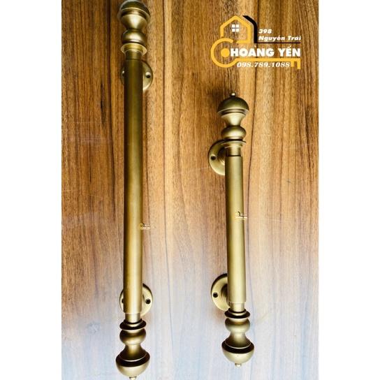 Tay nắm cửa bằng đồng đúc đặc T25, Tay nắm cổng bằng đồng màu rêu dài 37-50cm