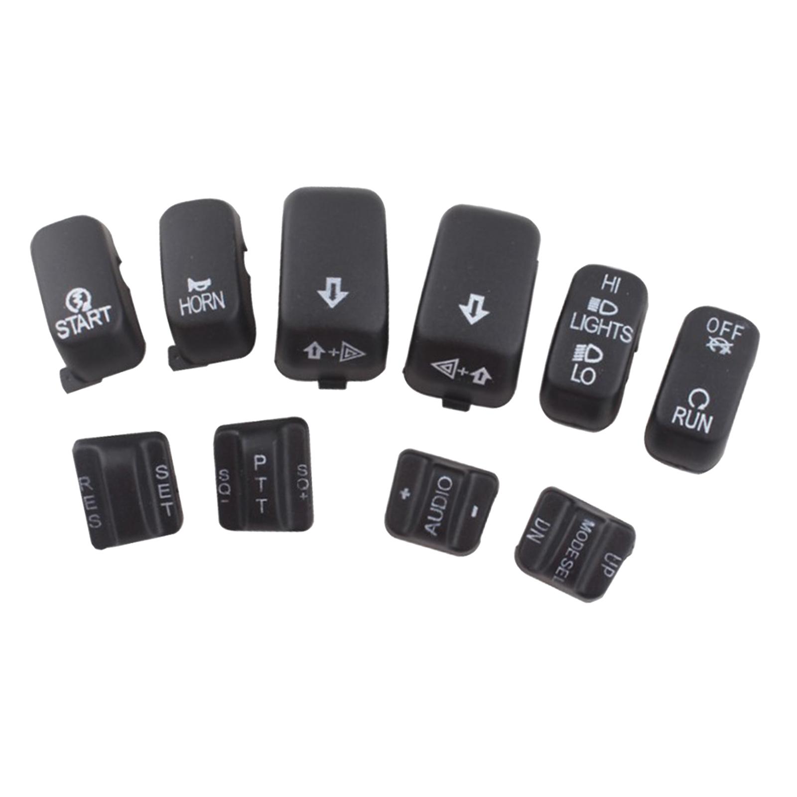10 Pieces Motorcycles Hand Control Switch Button Caps Compatible for Harley Electra Glide 96-12