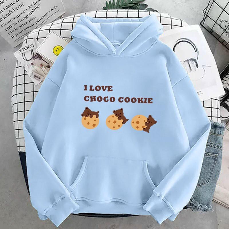 ÁO HOODIE NAM NỮ IN I LOVE CHOCO COOKIE