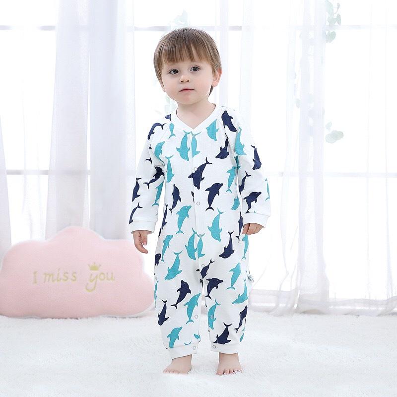 Body Dài Tay Cho Bé Trai, Bé Gái, Bodysuit Liền Thân 100% Cotton