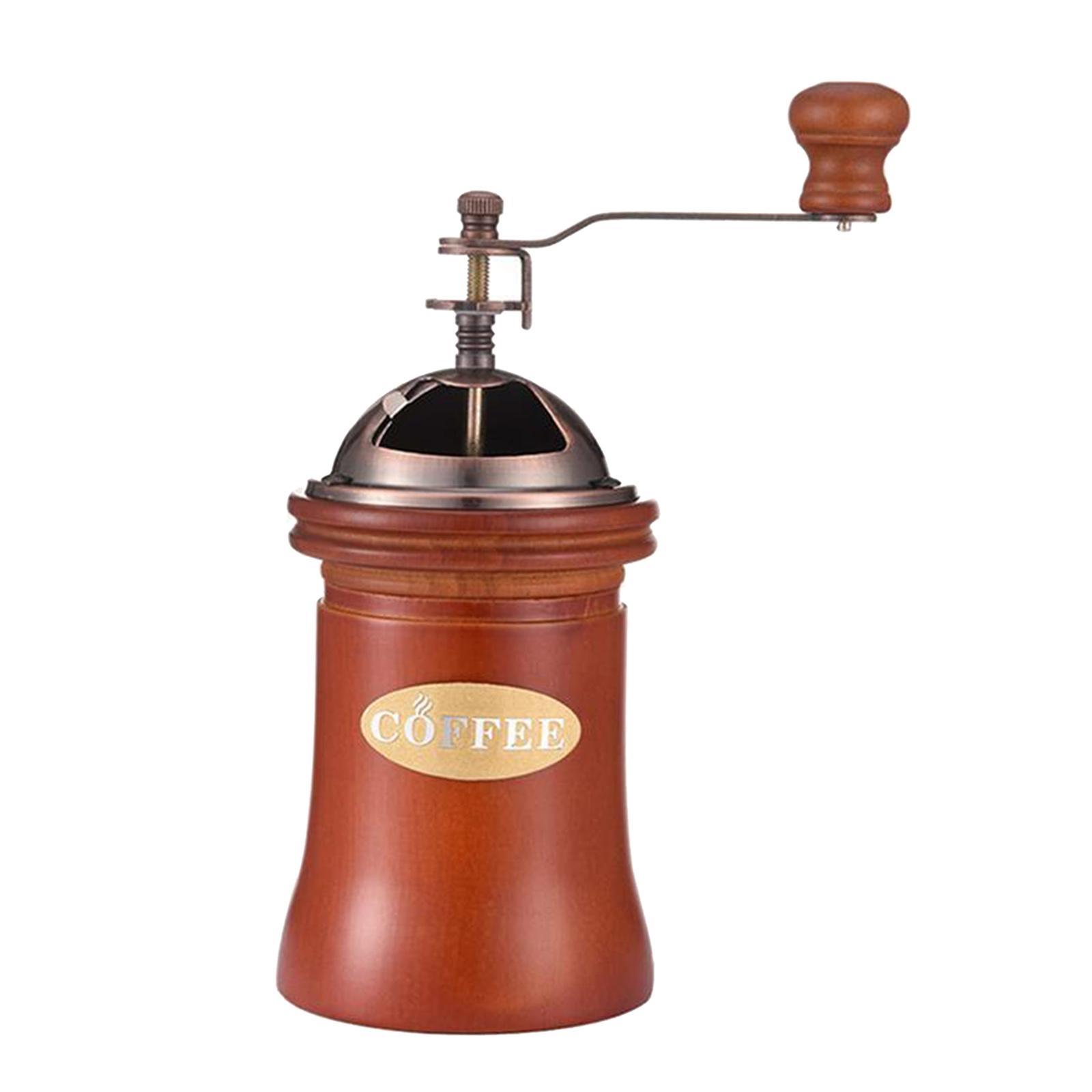Manual Coffee Grinder Coffee Bean Grinder Vintage Antique Wooden Hand Crank